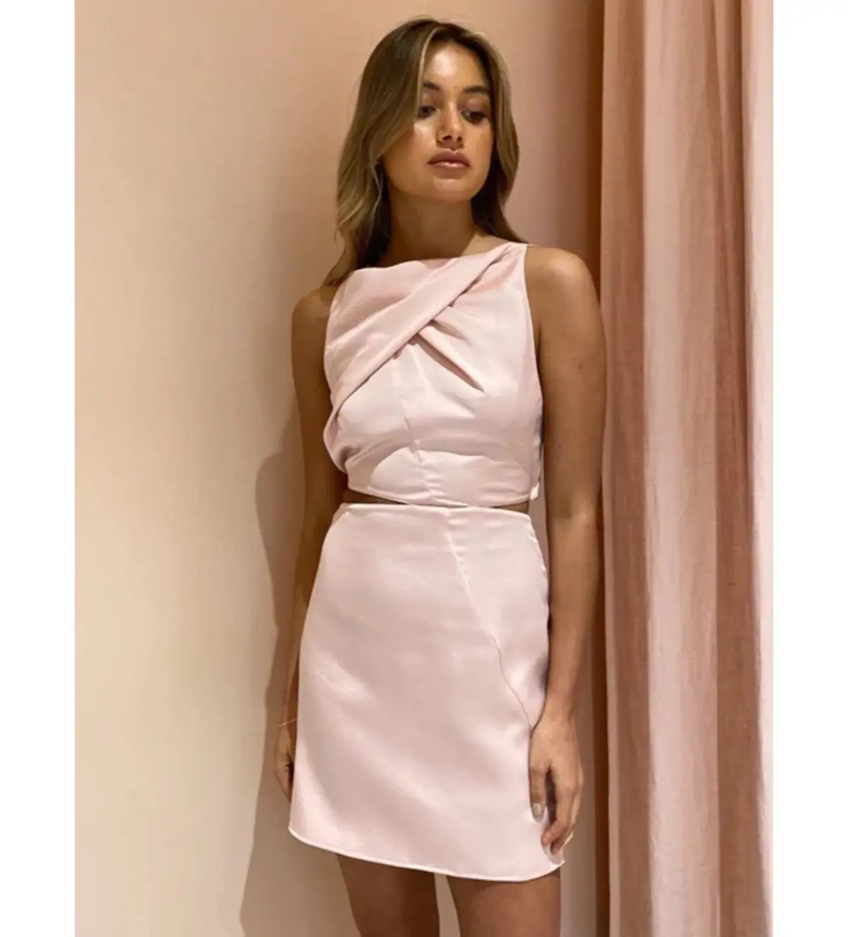 One Fell Swoop Bijoux Mini Dress blush pink size AU 10 photo 3
