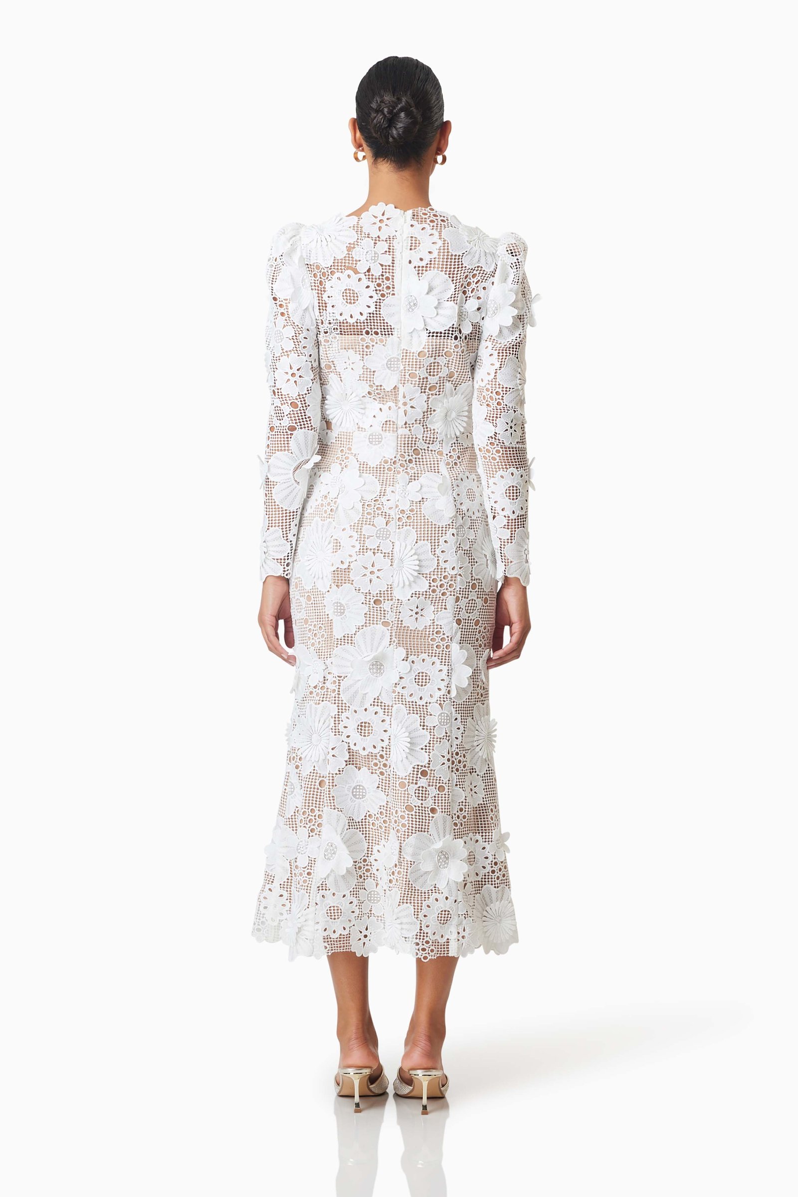 ELLIATT AUTUMN MIDI DRESS - IVORY photo 5