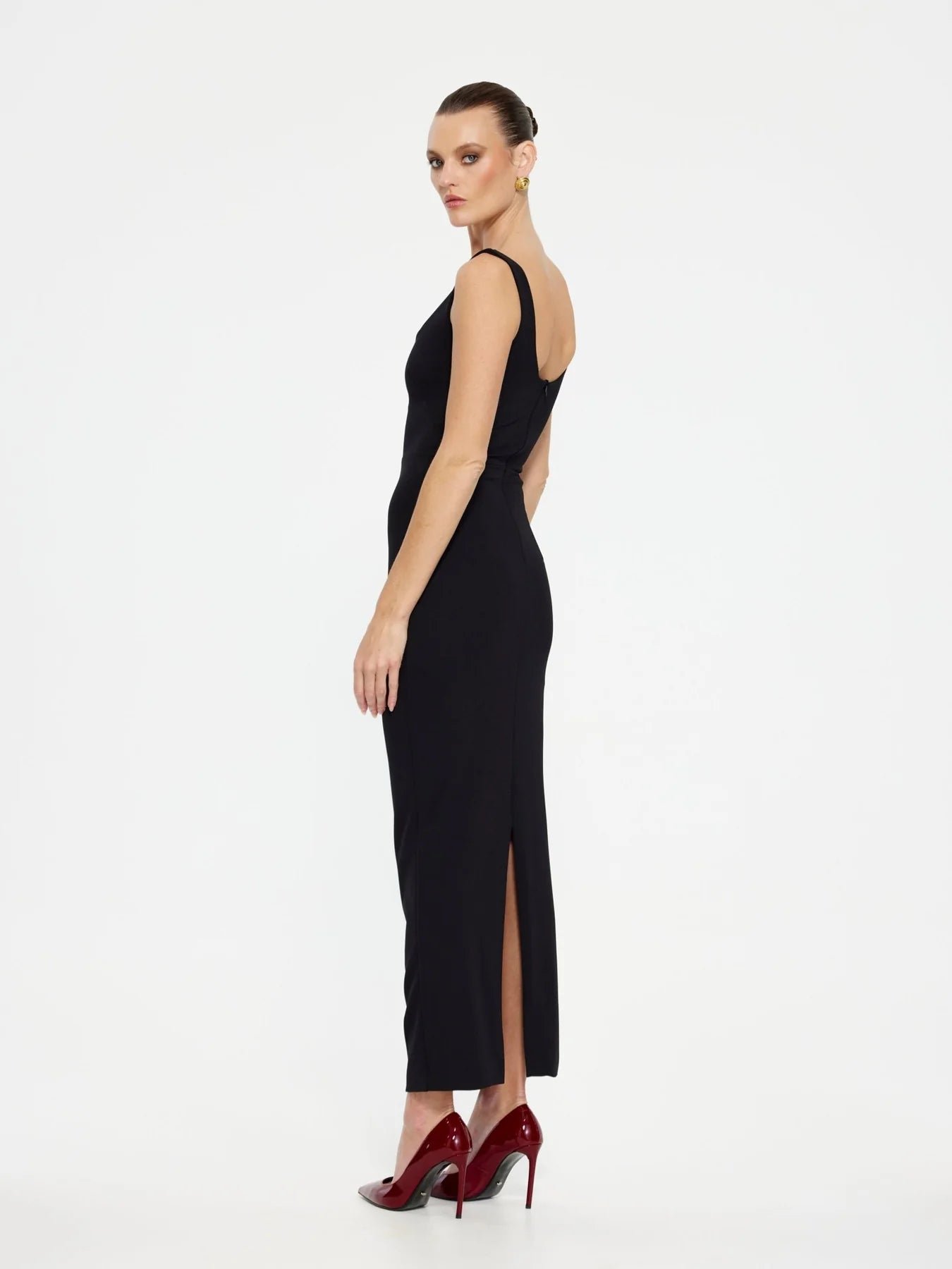 EFFIE KATS GABEL MIDI DRESS - BLACK photo 3