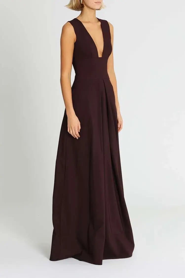 Aurelio Costarella Sandrine Gown Brown Burgundy Size 6 photo 2