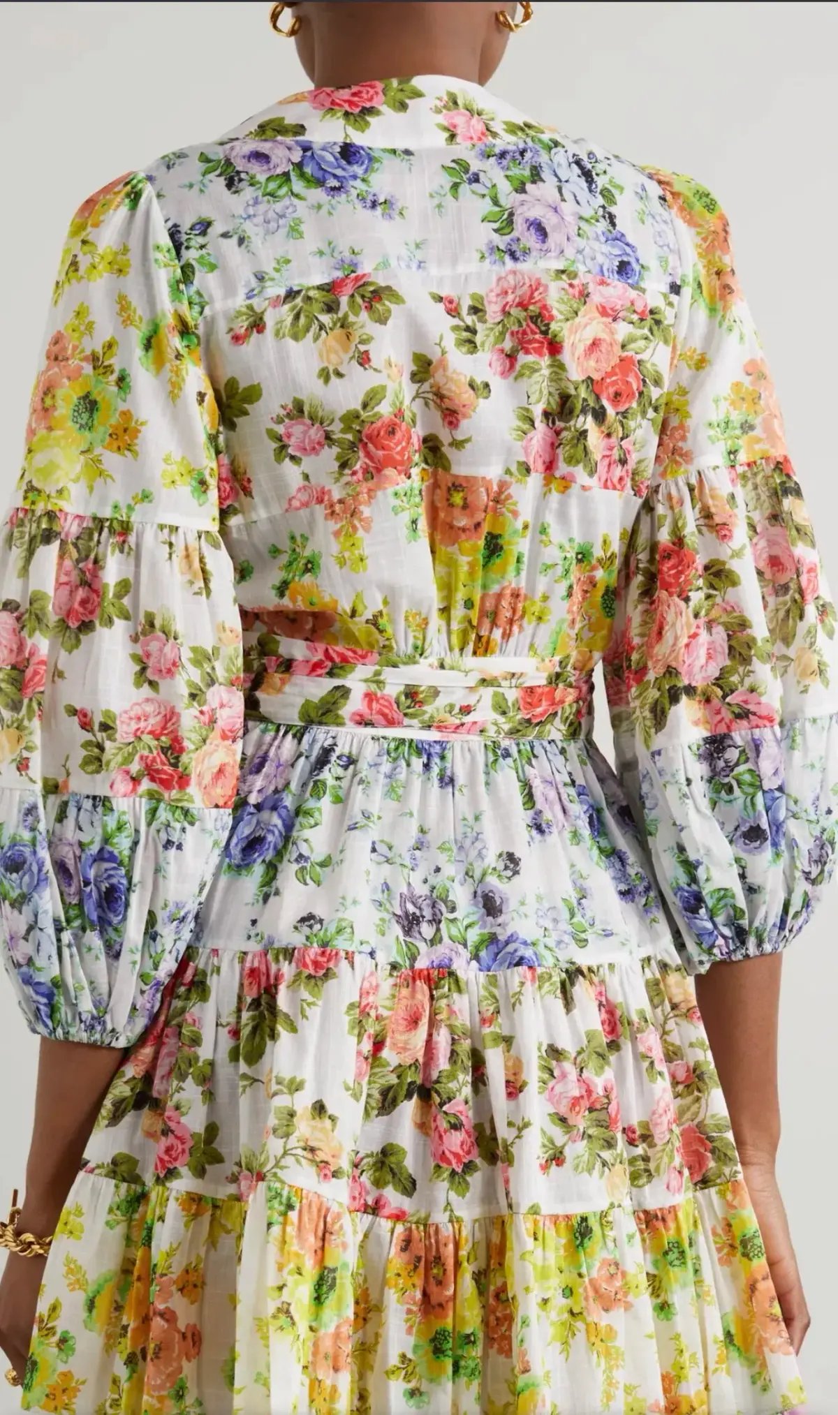 Zimmermann Net-Sustain Tiered Organic Linen Mini Wrap Dress Floral Size 1 / AU 10 photo 3