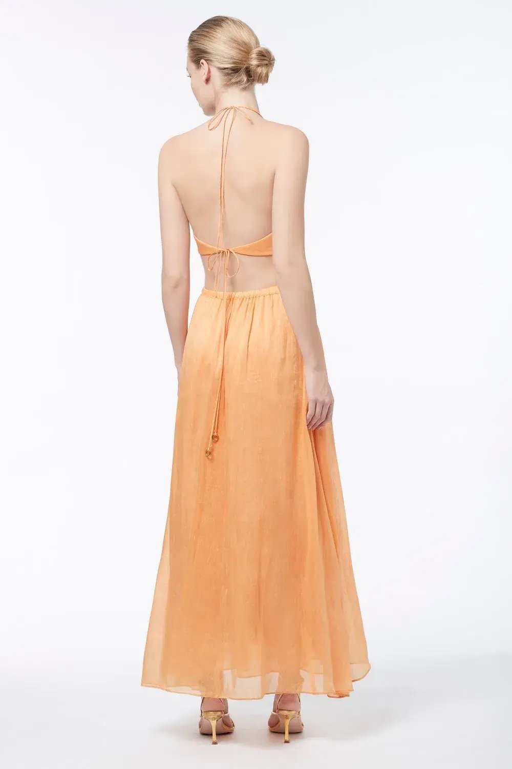 Manning Cartell Lyrical Colours Halter Maxi Dress Orange Size 8 photo 3