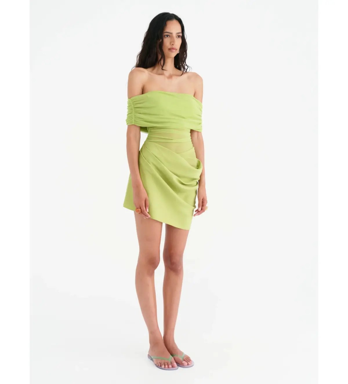 Benni Nico Off Shoulder Mini Dress in Apple Size S / AU 8 photo 2