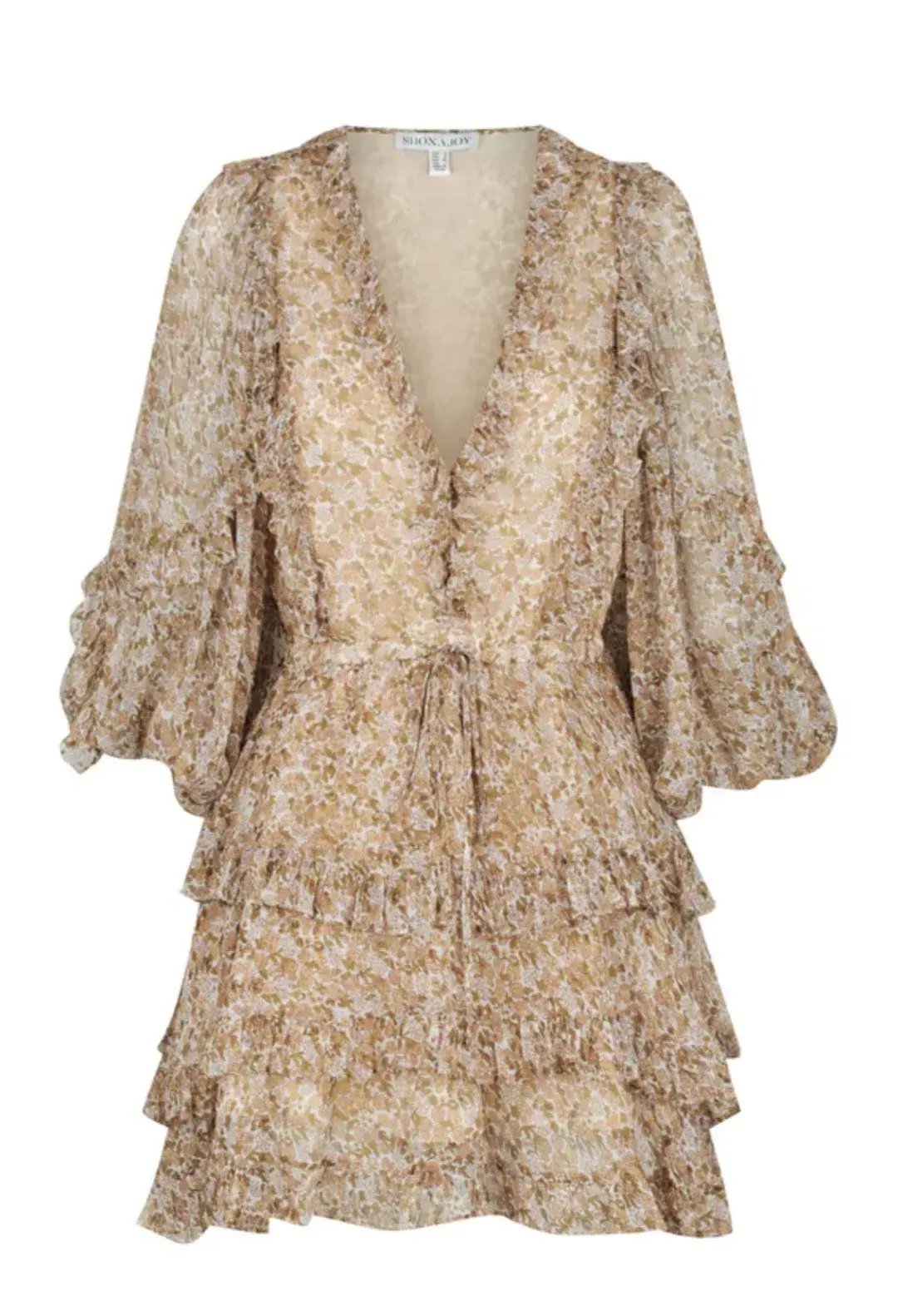 Shona Joy Ambar Balloon Sleeve Frill Mini Dress Print Size 12 photo 4