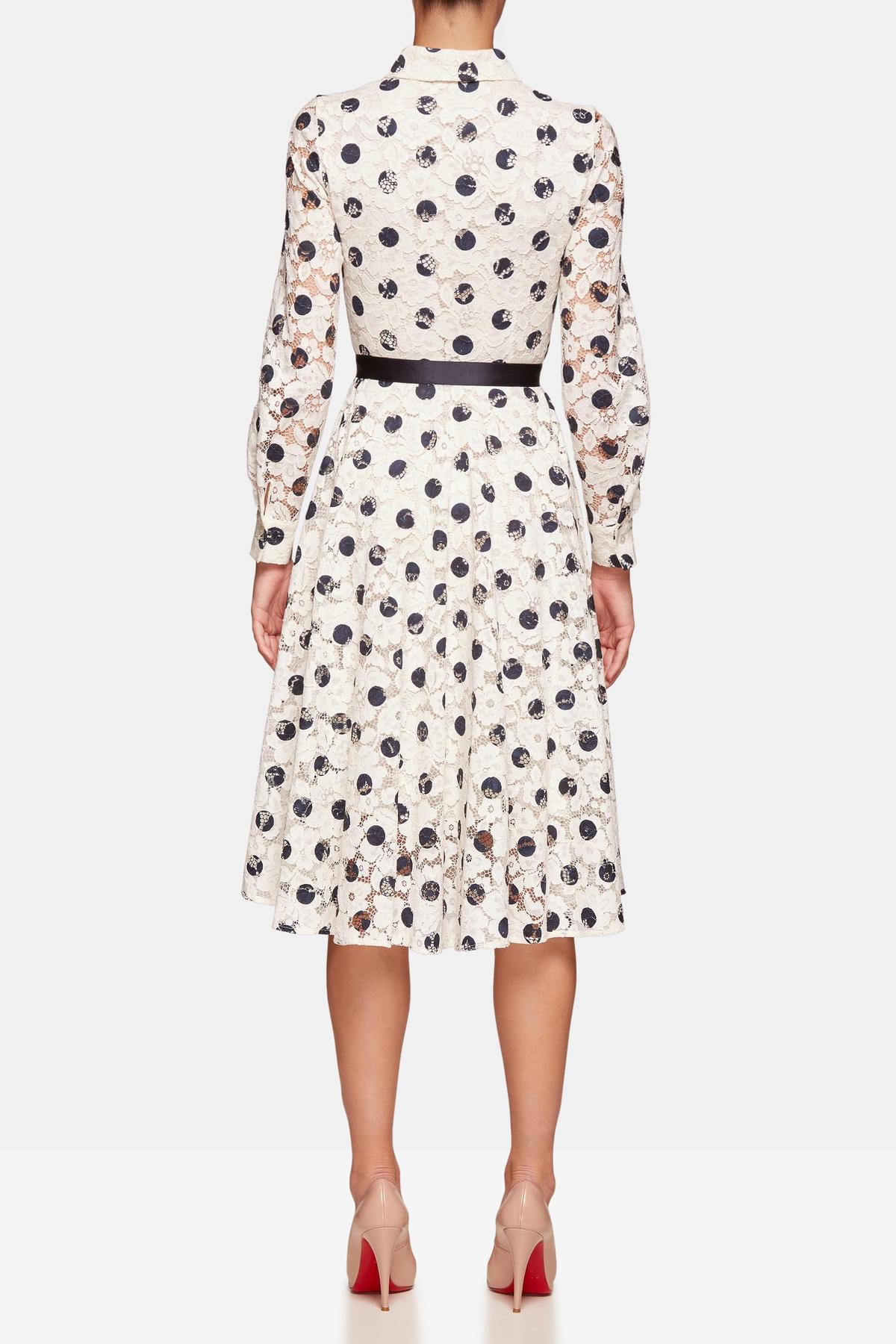 Carolina Herrera Polka Dot Midi Dress Print Size 8 photo 3