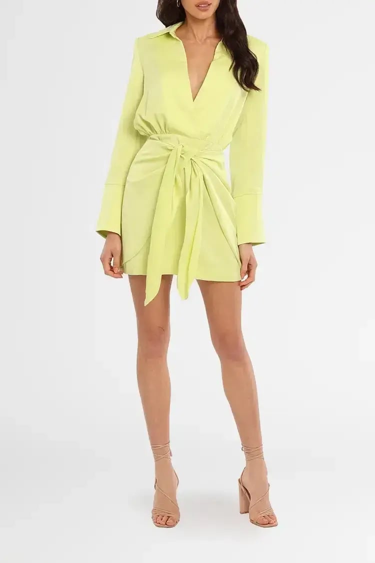 MISHA Reidun Mini Dress in Lime Punch Green Size 8/S photo 2