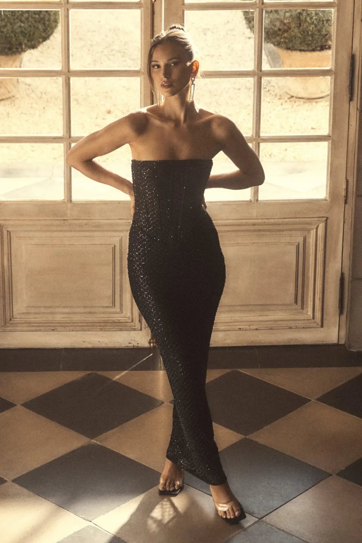 Meshki Gemma Strapless Sequin Maxi Dress Black Size M / AU 10 photo 7