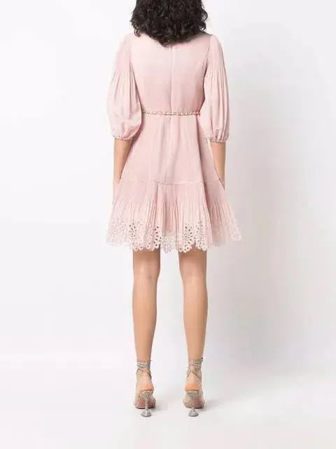 Zimmermann Pleated Mini Dress In Ballet  Size 3 AU 14 photo 2