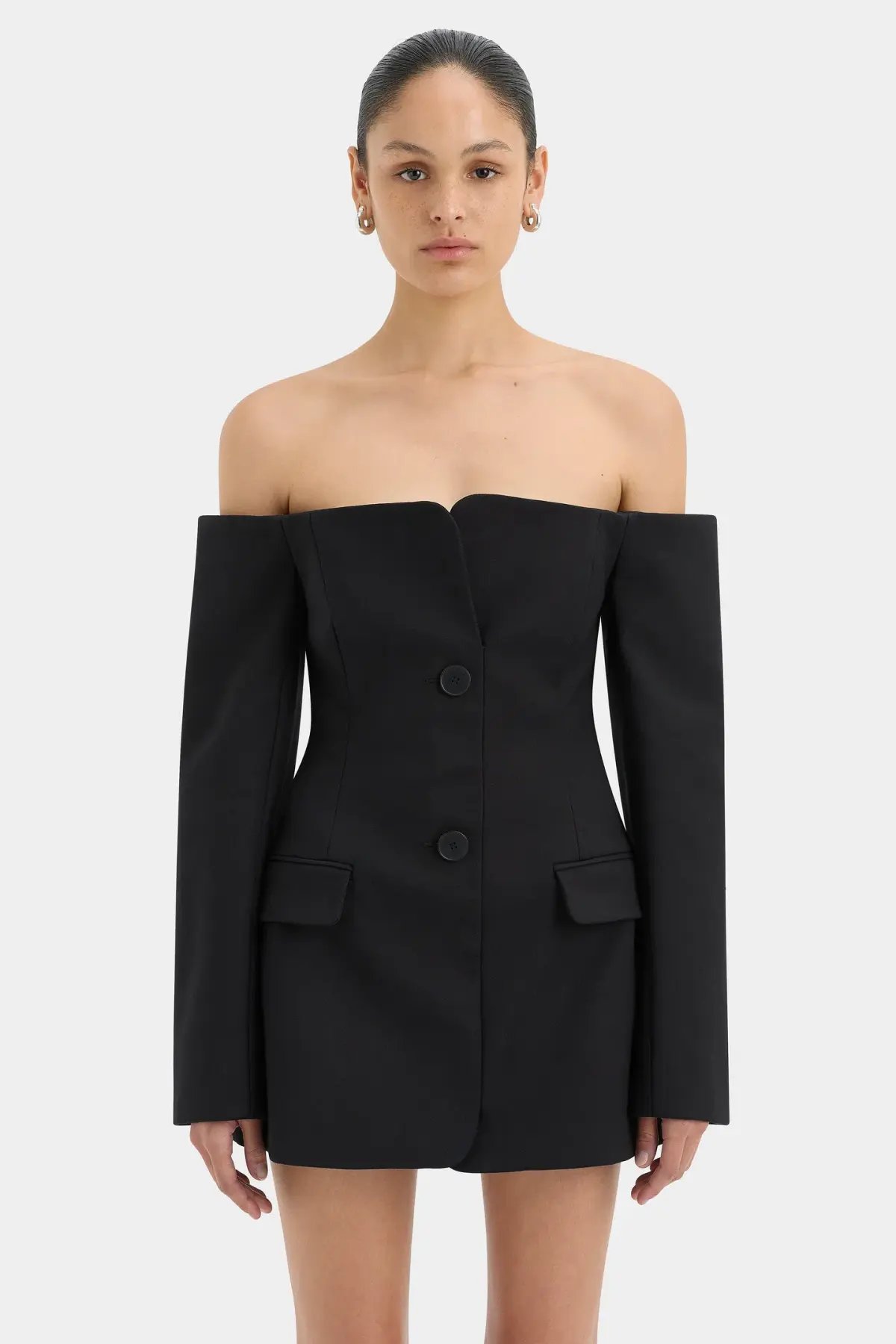 Sir the Label Sandrine Tailored Mini Dress in Black Size 6 photo 2