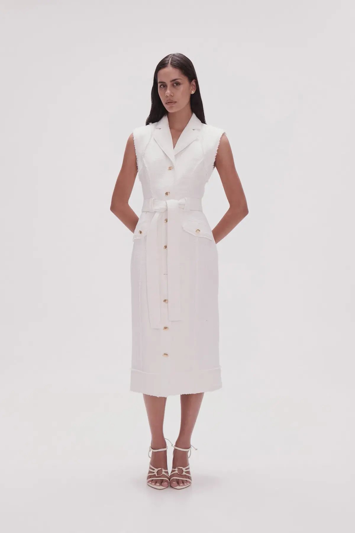 Aje Isabel Utility Midi Dress Ivory Size 8 photo 2