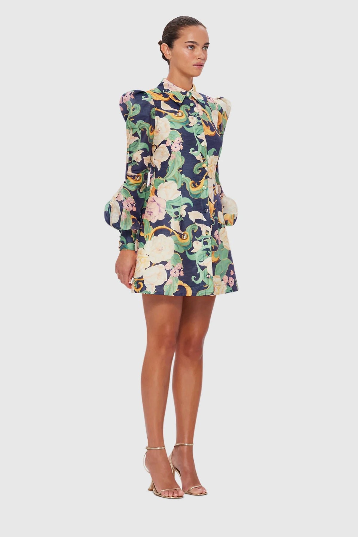 LEO LIN LANA STRUCTURED SHOULDER MINI DRESS - ADORN PRINT IN VIRTUE photo 5