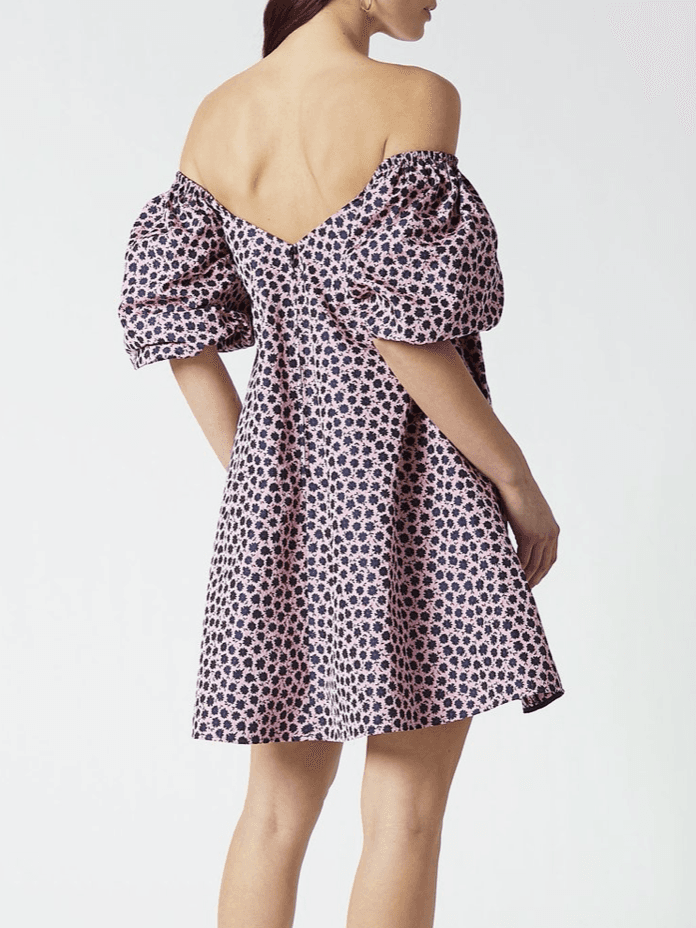 Scanlan Theodore Floral Trapeze Mini Dress Pink Size 6 photo 3