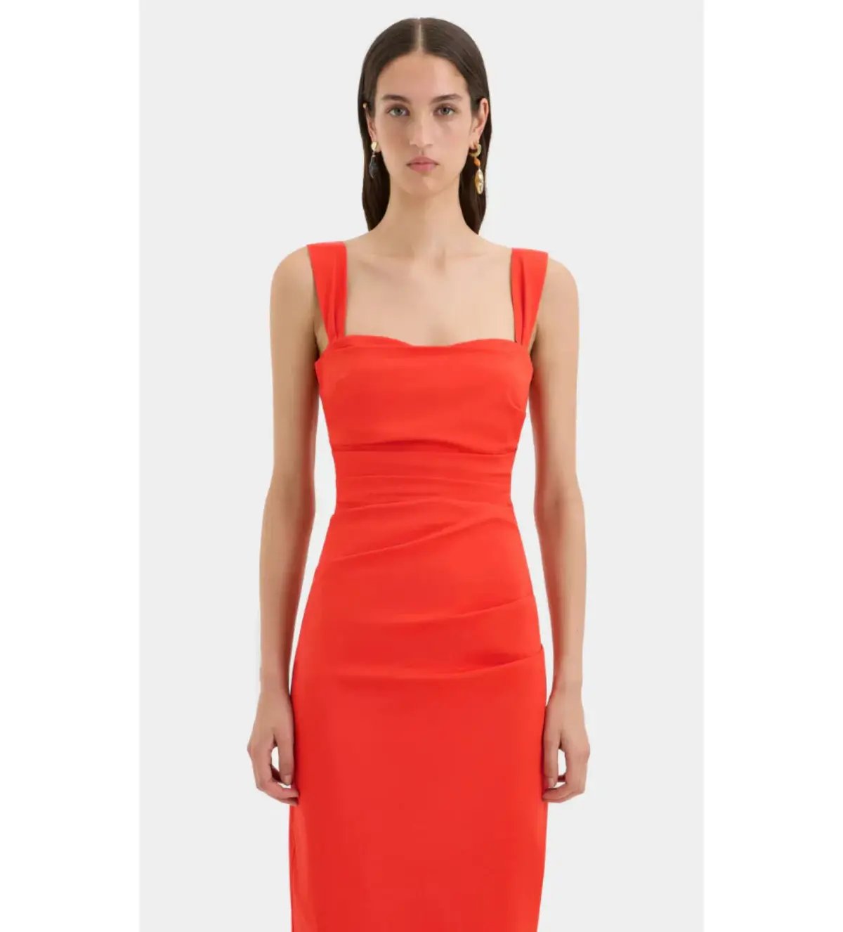 Sir the Label Dahlia Balconette Gown in Tangerine Red Size AU 10 photo 2