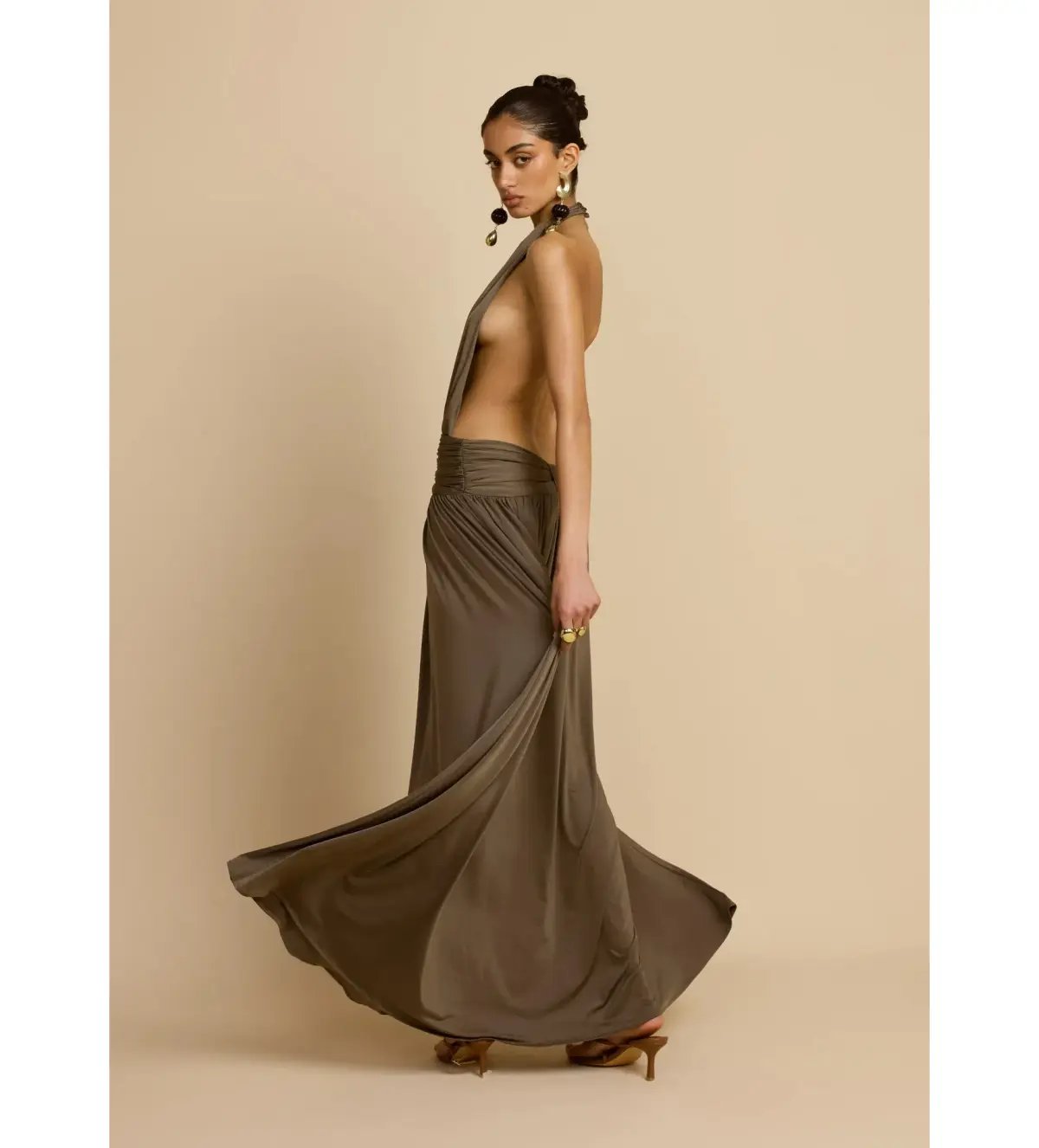 Arcina Ori Santina Maxi Dress Khaki Size S / AU 8 photo 3