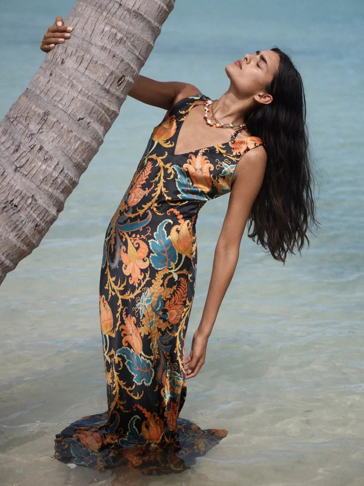Sir the Label Artiste V Neck Slip Dress Deschamps Print Size 8 photo 3
