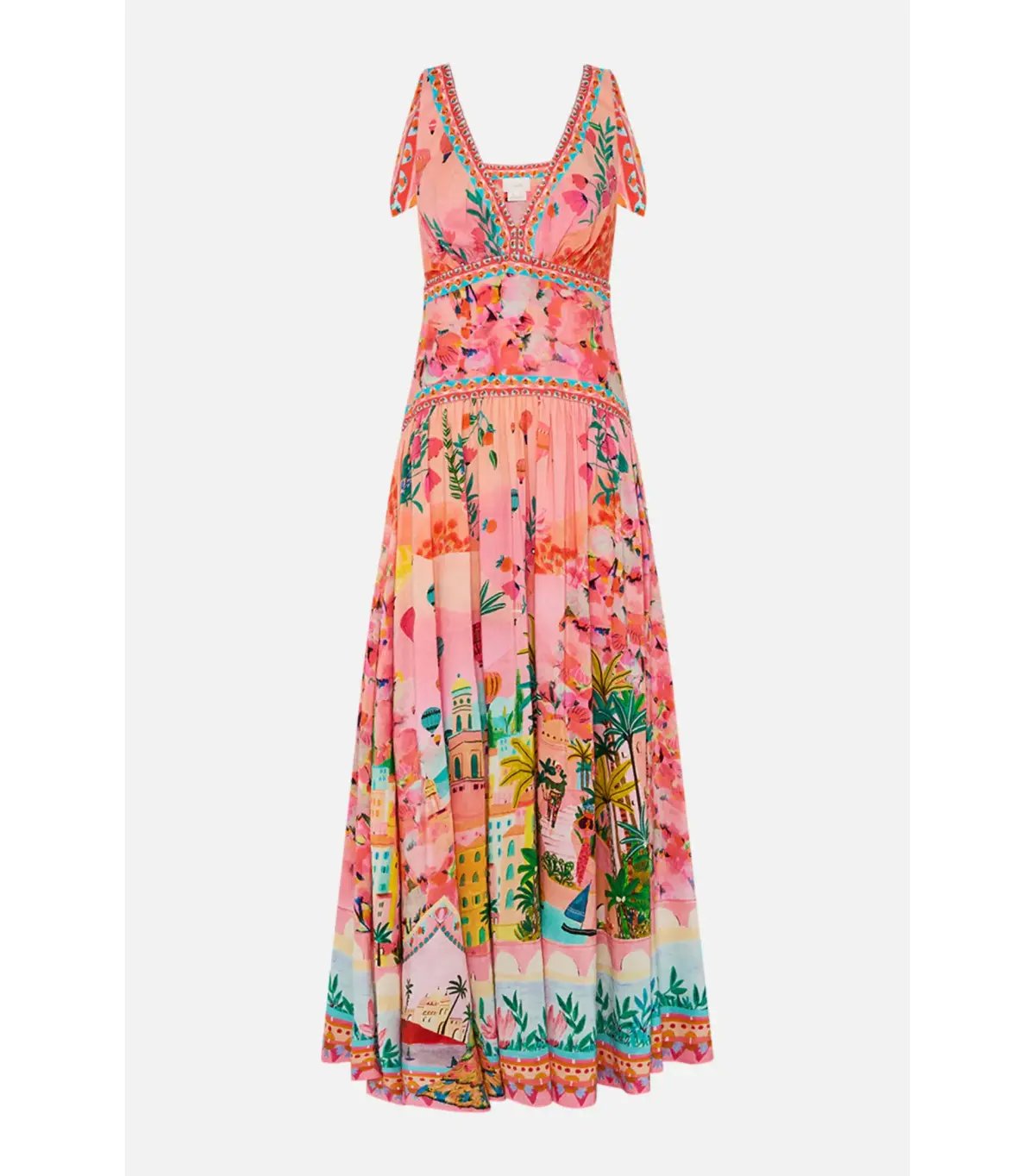 Camilla Tie Shoulder Dress in Sister Sunset Size AU 10 photo 6