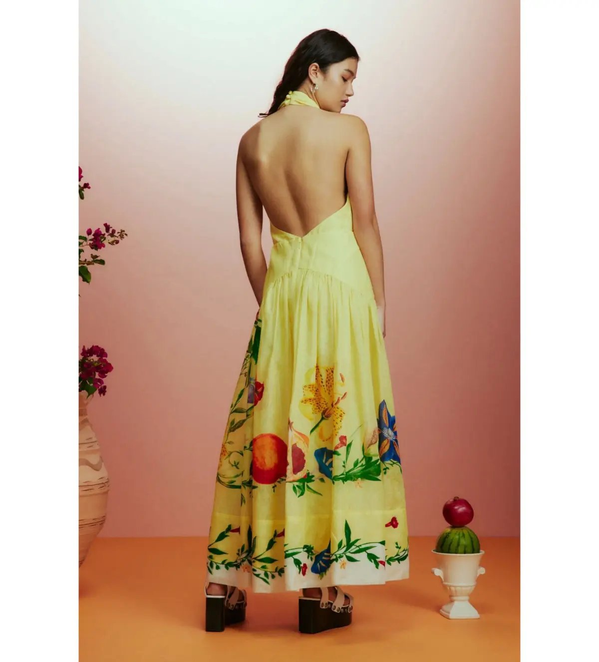 Alemais Dahlia Halter Gown Yellow Size AU 10 photo 3