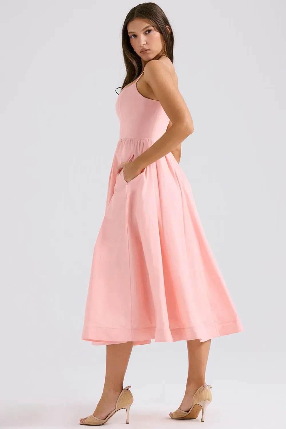 House of CB Lolita scoop-neck cotton-blend midi dress Size M photo 4