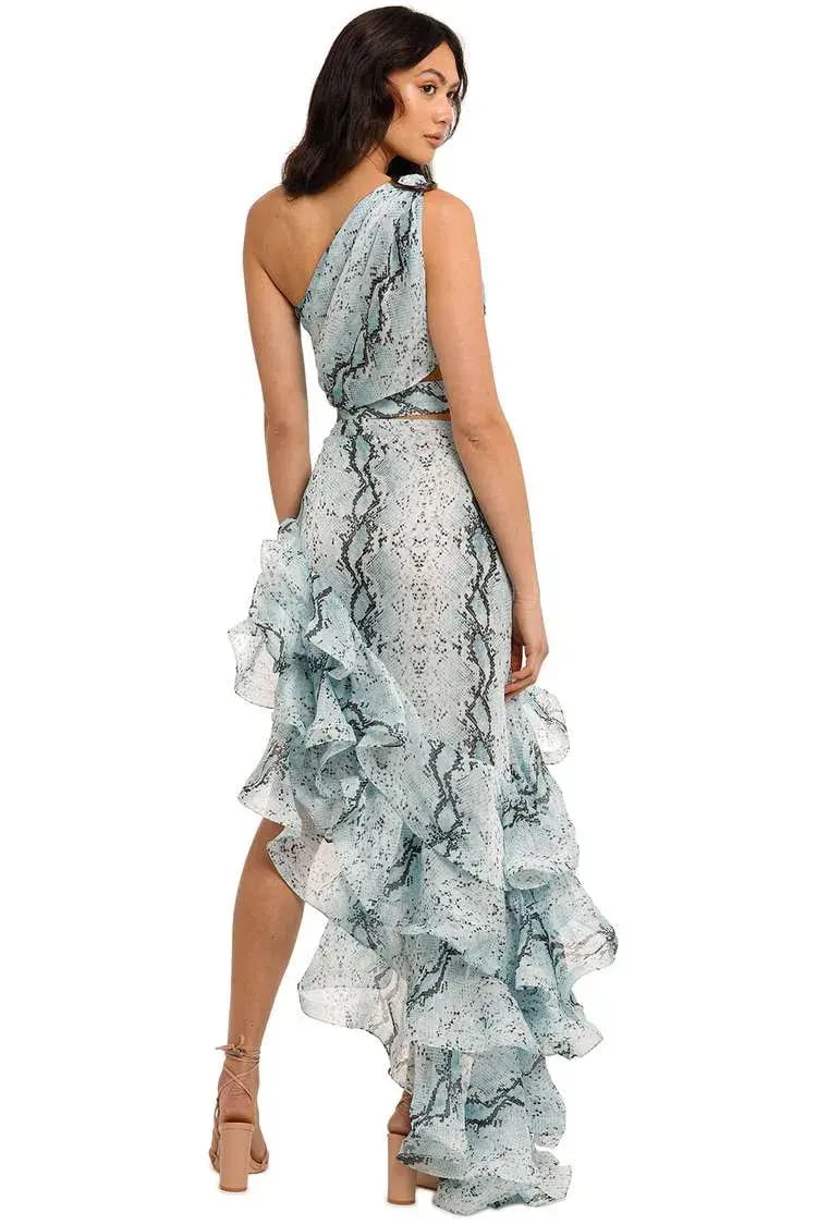 Bronx and Banco Savanna Sky Gown Blue Print Size 12 photo 3