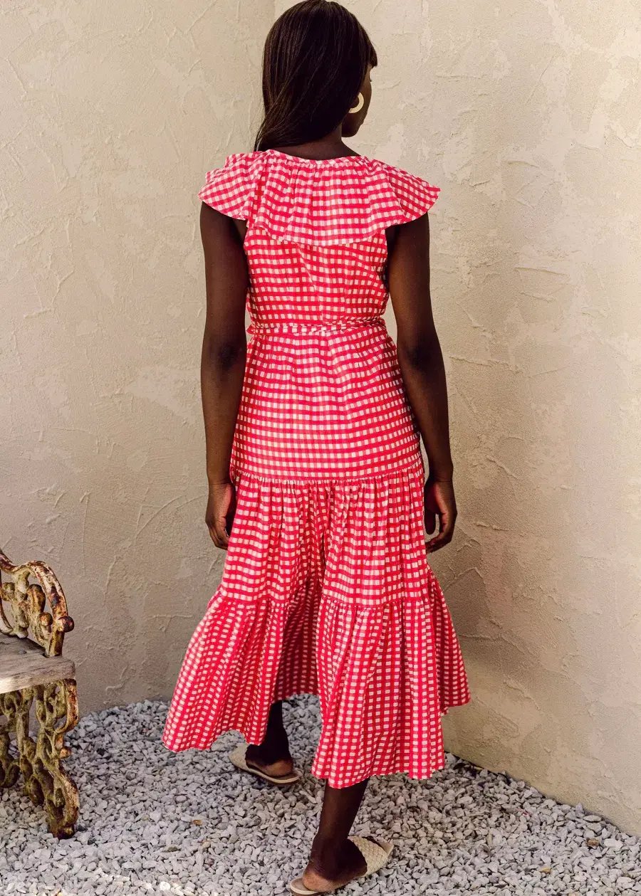 Bird and Kite Juni Wrap Dress Calypso Gingham Size XL / Au 14 photo 3