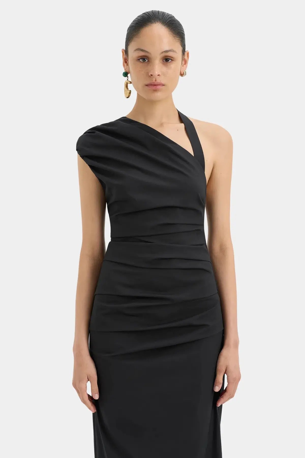 Sir the Label Giacomo Gathered Gown Black Size 8 photo 2