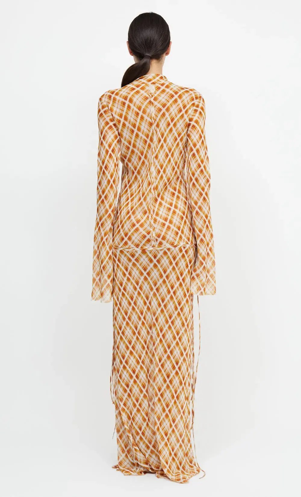 Bec & Bridge Sunflower Check Long Sleeves Maxi Dress Print Size 8 photo 3