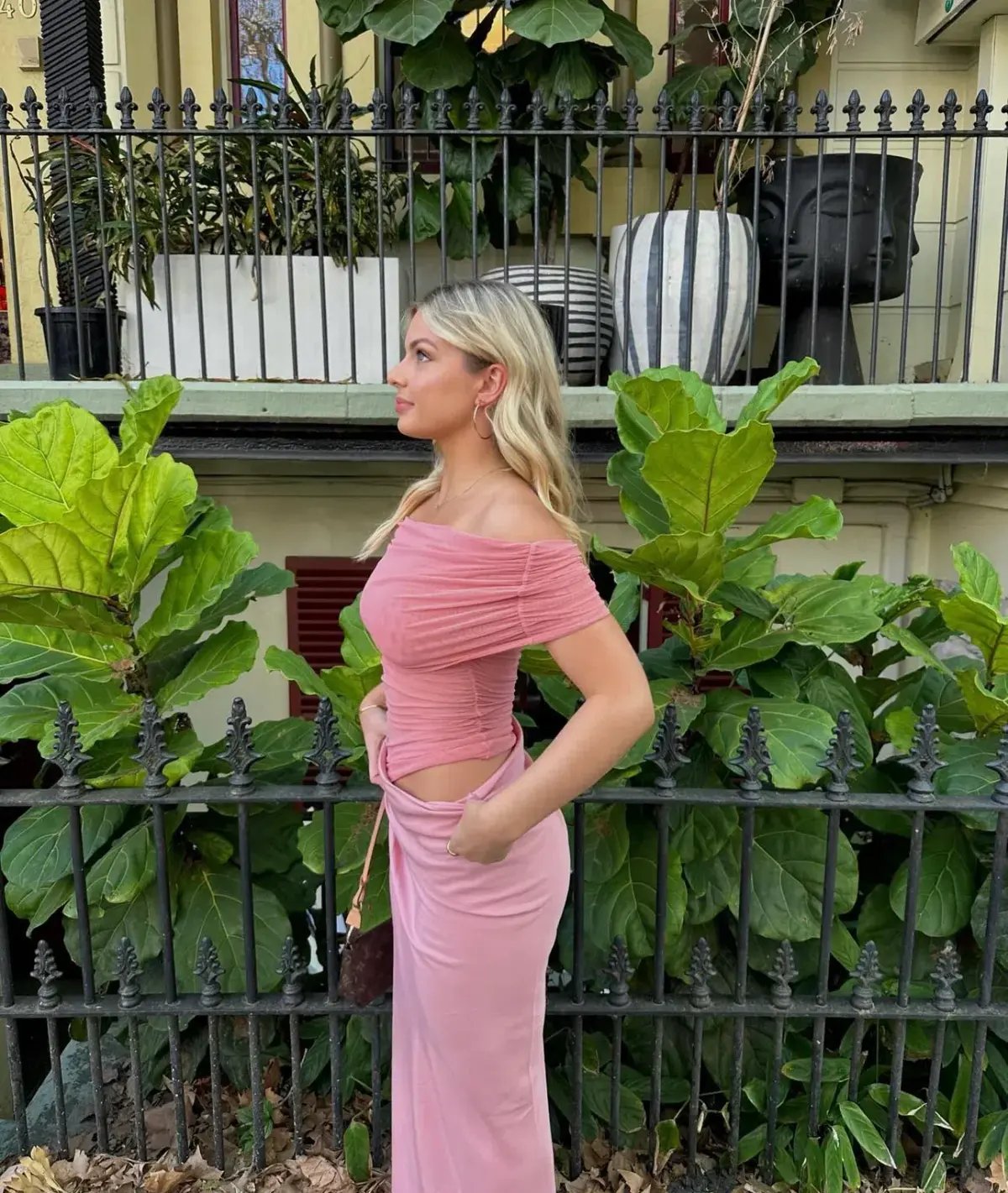 Benni Nico Off Shoulder Maxi Dress Candy Pink Size XS / AU 6 photo 3