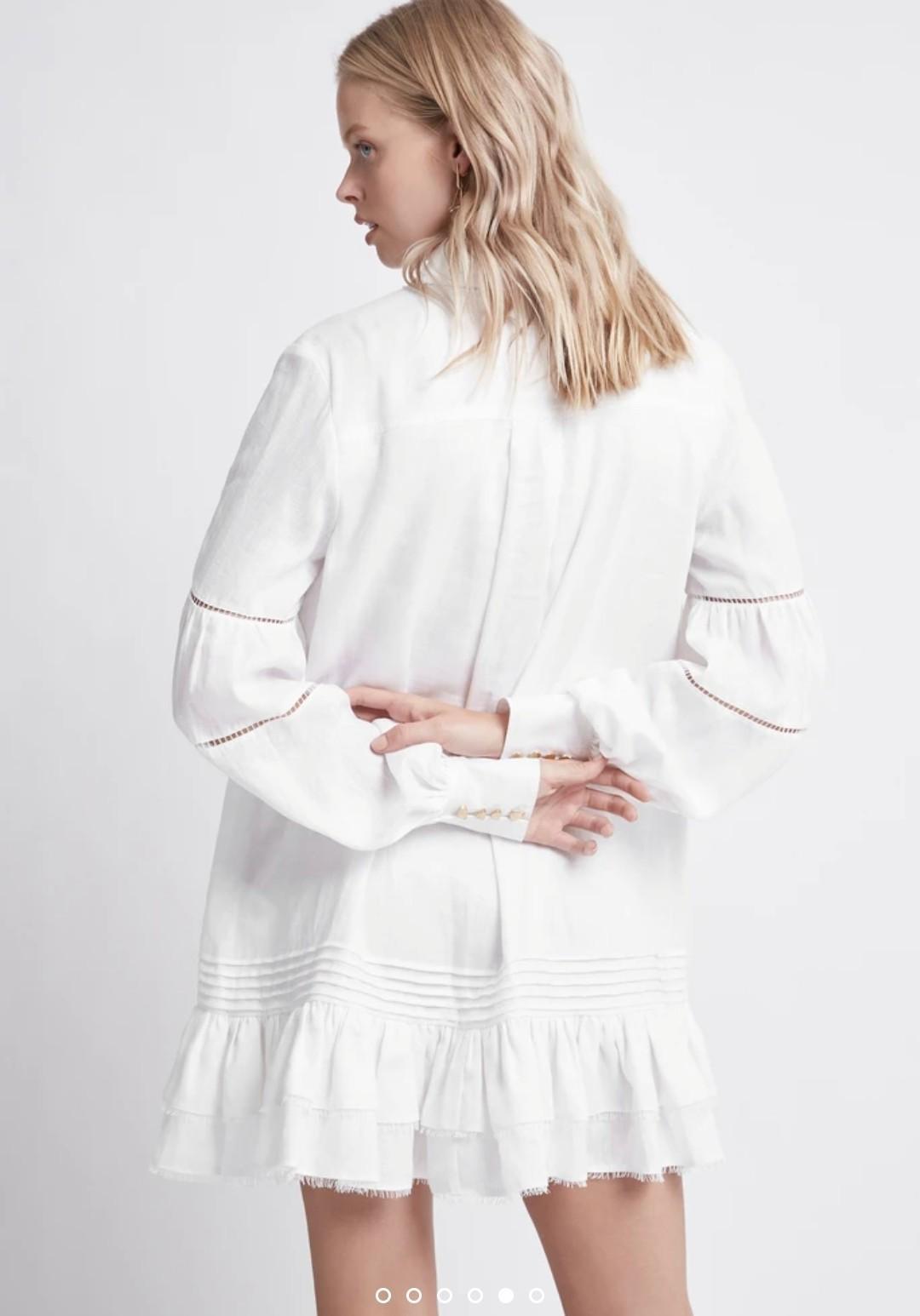 Aje Litus Shirt Dress White Size 14 photo 3