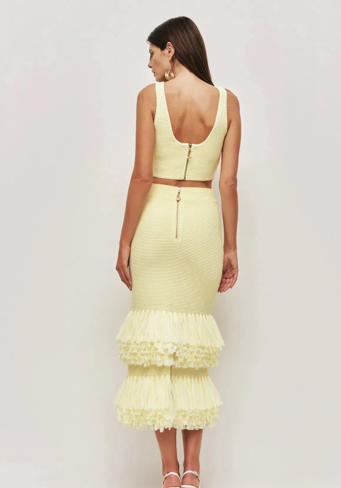 Aje Agave Knit Top/Agave Knit Raffia Skirt Set Sz 8 photo 4