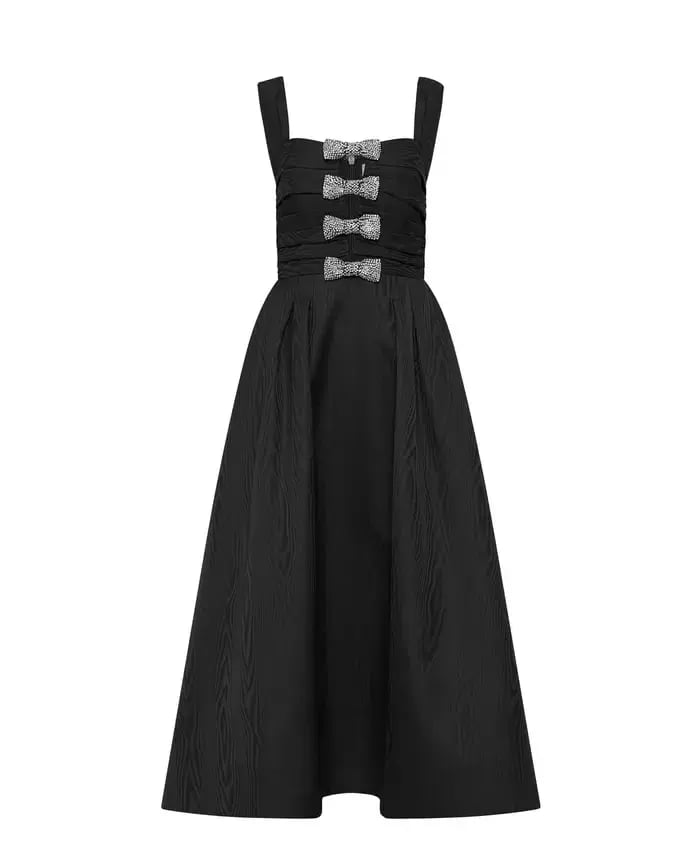 Rebecca Vallance Luiza Strap Midi Dress Black Size 8 photo 3