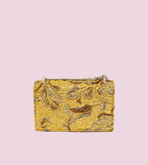Jimmy Choo Brocade Chain Clutch Gold photo 4