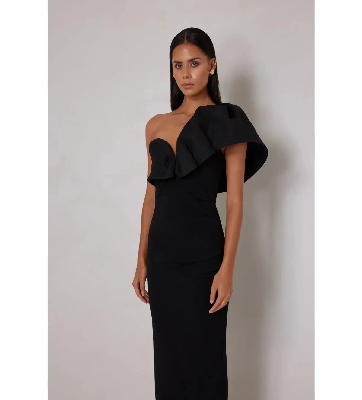Elle Zeitoune Sharleene Midi Dress Black Size AU 16 photo 4