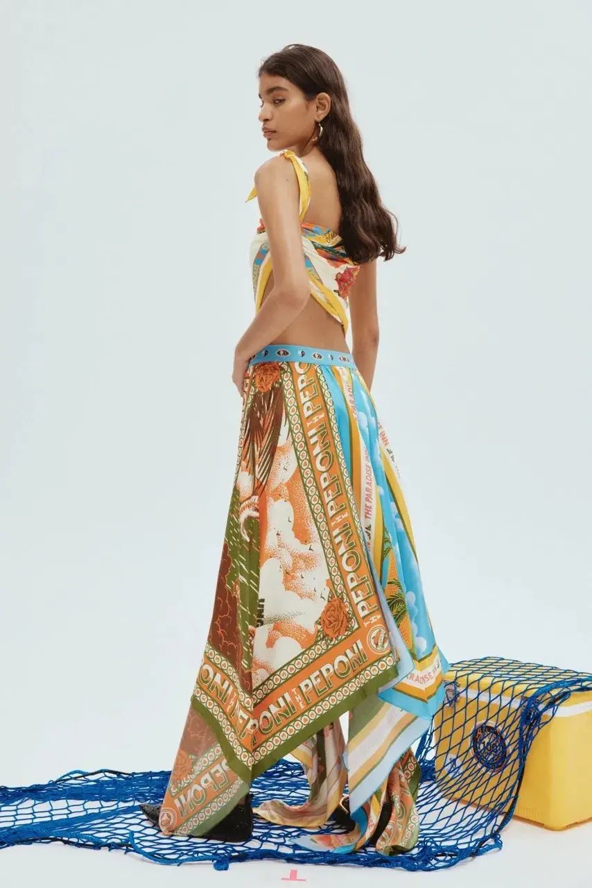 Alemais Samaki Scarf Top & Paradiso Silk Scarf Skirt Set Multi Size 10 AU photo 3