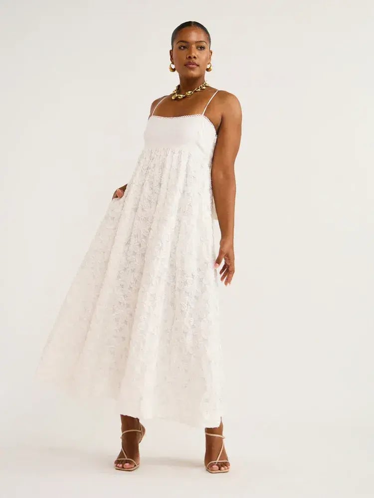 Alemais Iggy Embroidered Midi Dress White Size AU 8 photo 3