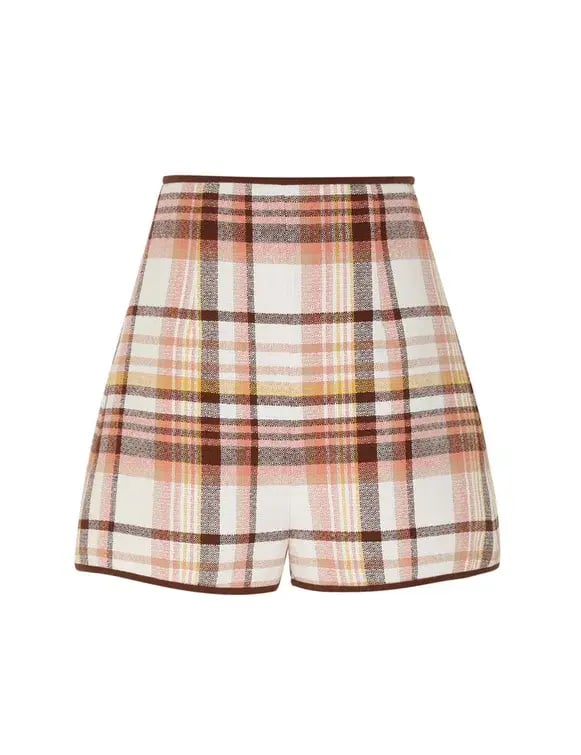 Zimmermann The Matchmaker Check Bow Bodice Size 0/Au 8 and Dance Short Size 1/Au 10 Set in Cream Check photo 3