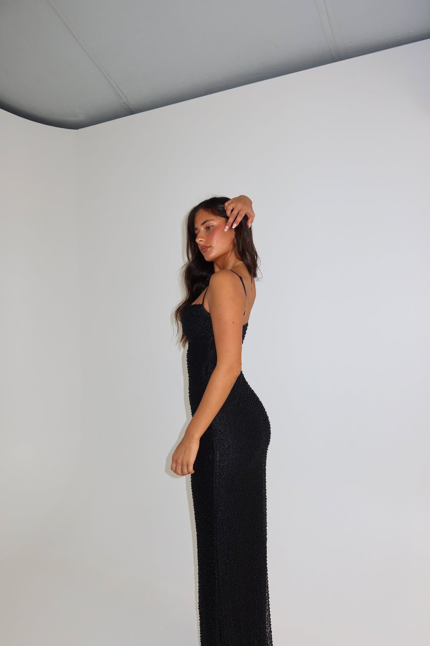 House of CB Calla Pearl Gown Black photo 2