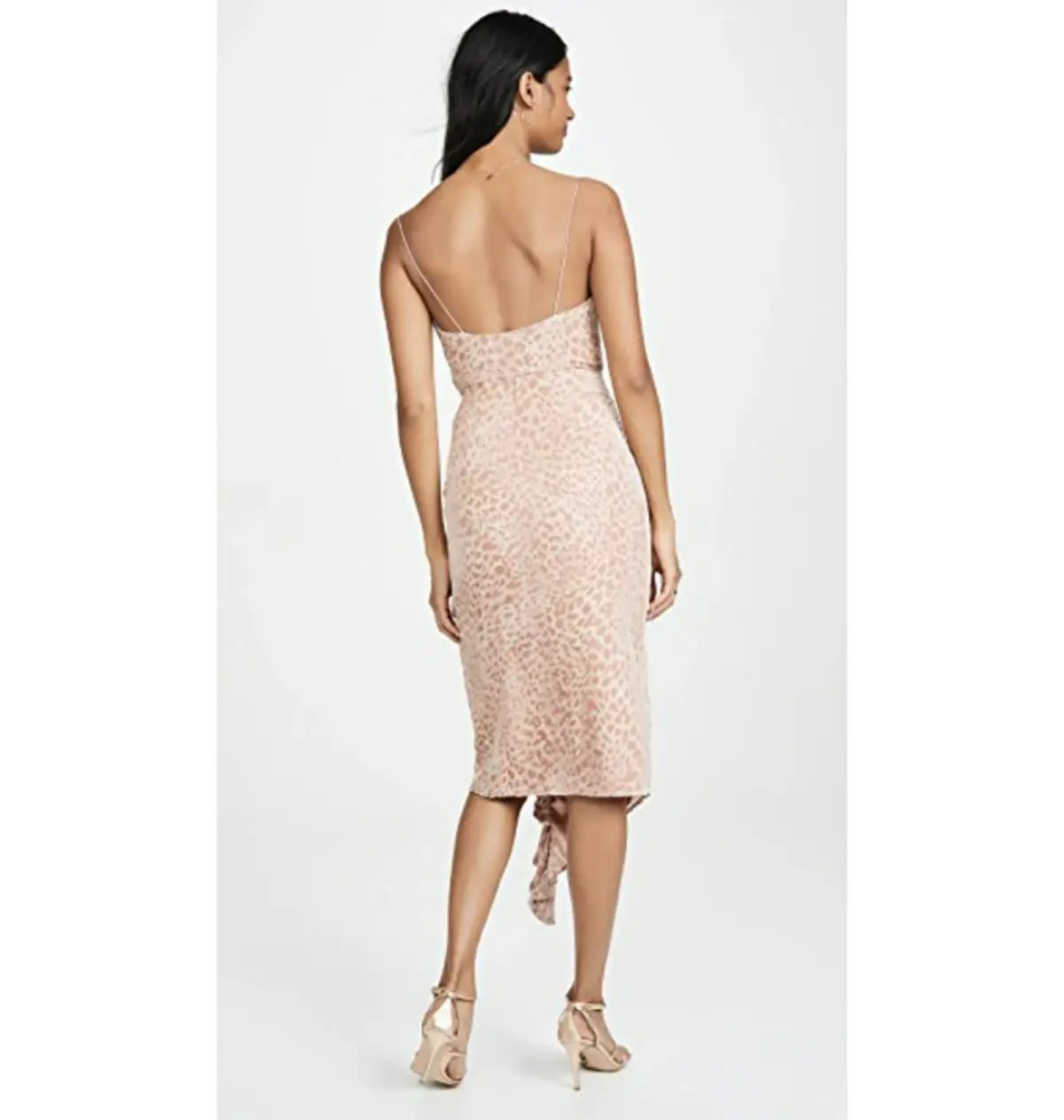 Misha Emilia Midi Dress Blush Leopard Print Size 10/M photo 2