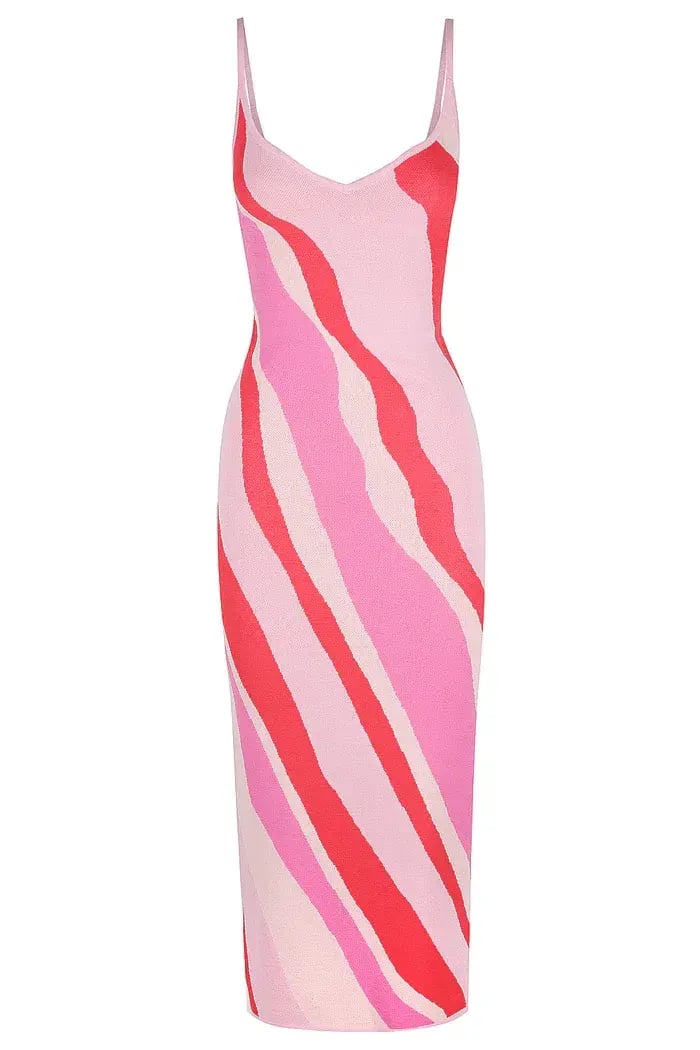 St Cloud Margarita Wave Knit Midi Dress Pink Size XS / Au 6 photo 6