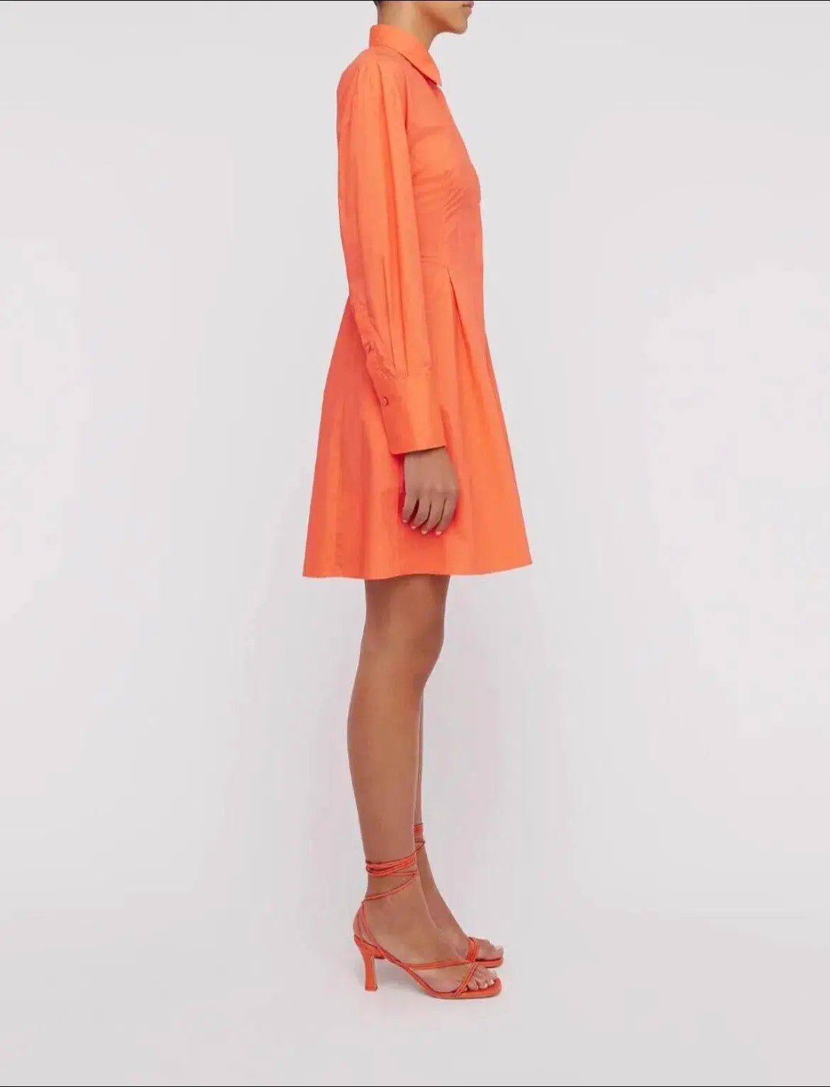 Scanlan Theodore Parachute Cut Out Mini Shirtdress Orange Size AU 6 photo 2