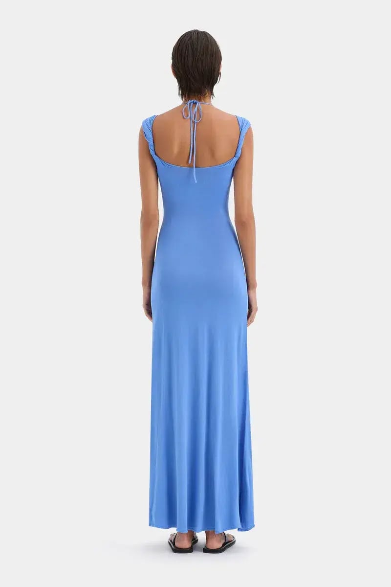 Sir The Label Valejo Halter Dress Blue Size 6 photo 5