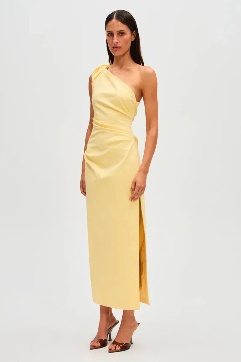Misha Aubree Midi Dress Yellow Size 12/L photo 4