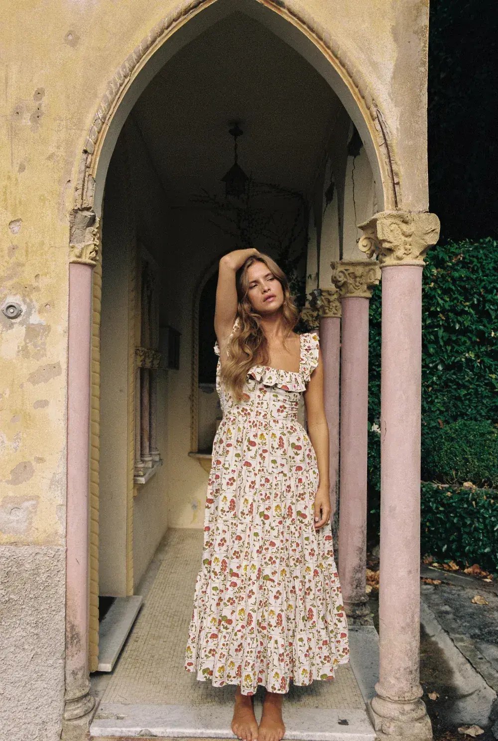 Palm Noosa Leon Midi Dress in Tomato Tiles Print Size 12 photo 3