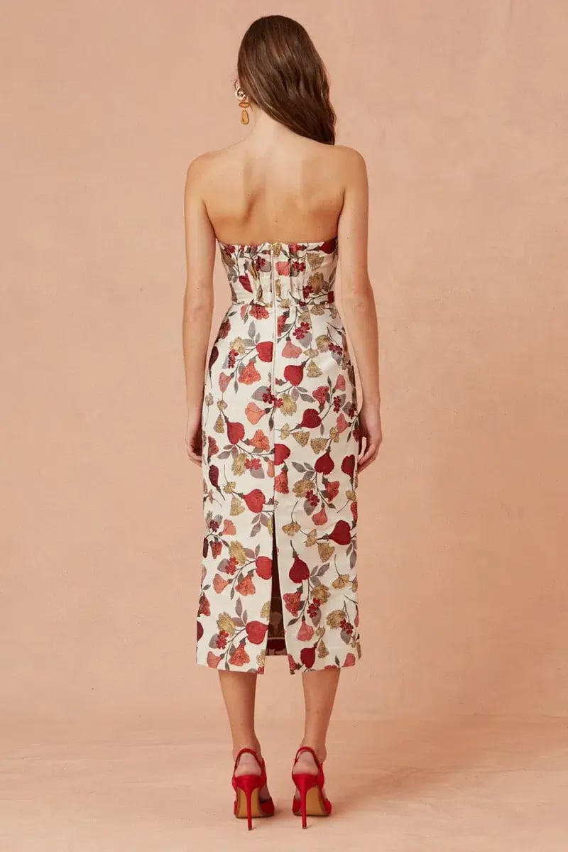 Keepsake the Label Feel Good Midi Dress Print Size 8 photo 3