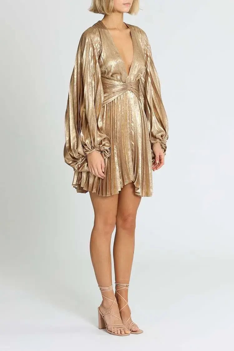 Acler Geneva Dress Gold Size 8 photo 2