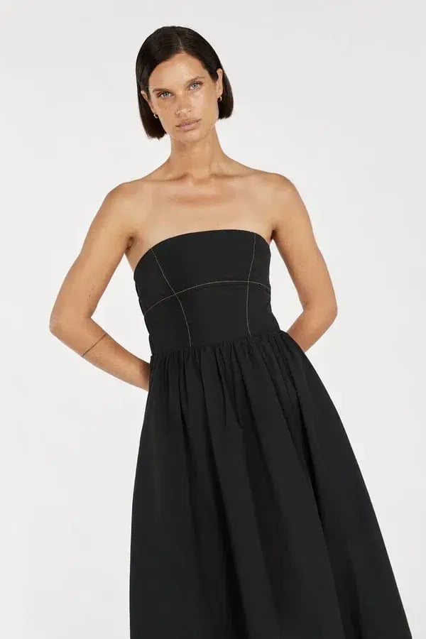 Dissh Elidy Strapless Black Midi Dress Size 10 photo 2