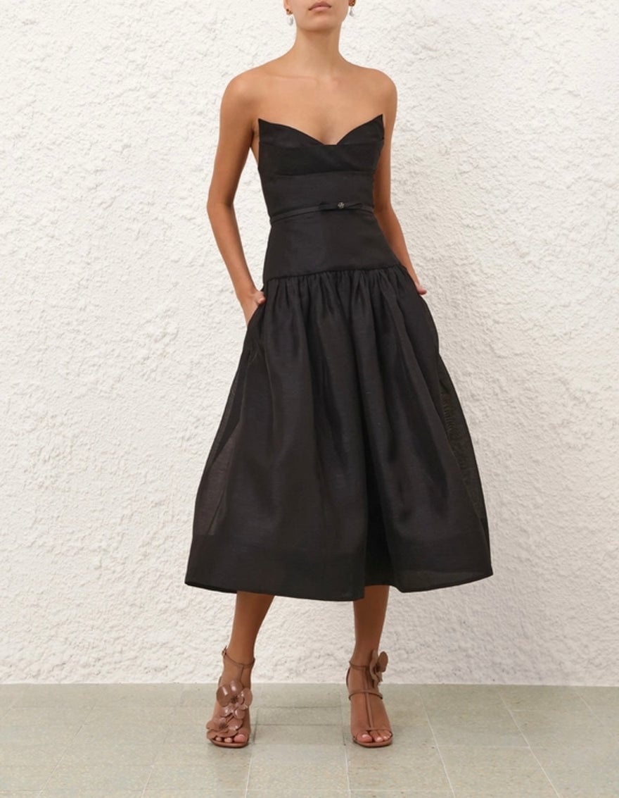 Zimmermann Rebellion Fitted Picnic Dress In Black photo 2