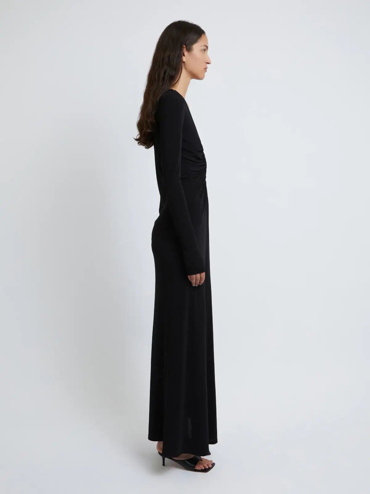Christopher Esber Arced Palm Long Sleeve Dress in Black Size 8 photo 3