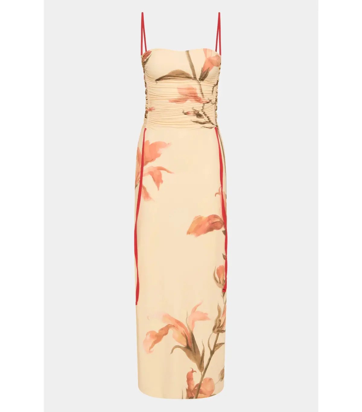 Sir the Label Hana Ruched Midi Dress Gladioli Print Size 2 / AU 10 photo 4