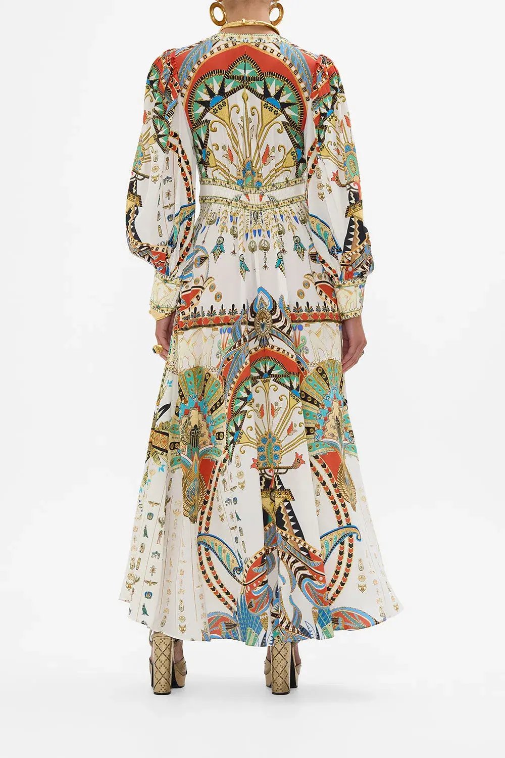 Camilla Valley of the Queens Shaped Waistband Dress with Gathered Sleeves Size M / AU 12 photo 3