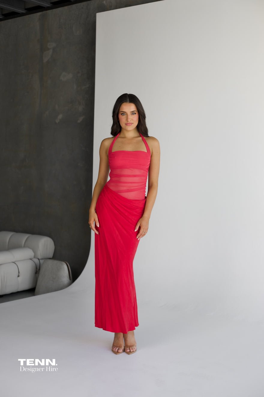 Benni Gina Halter Dress - Watermelon photo 3